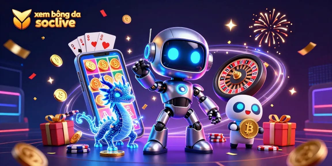 Experience xem bóng đá socolive in a dynamic 3D illustration featuring animated icons and vibrant elements.