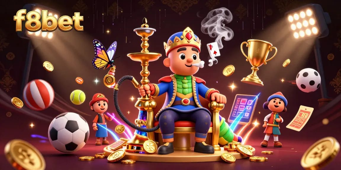 Engage with f8bet and experience an enchanting casino atmosphere featuring a magical caterpillar under a luxurious setting.