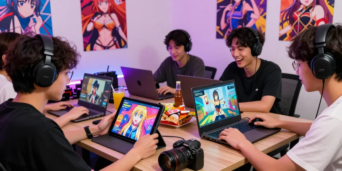 Players enjoying free hentai games on modern devices in a vibrant gaming setup.