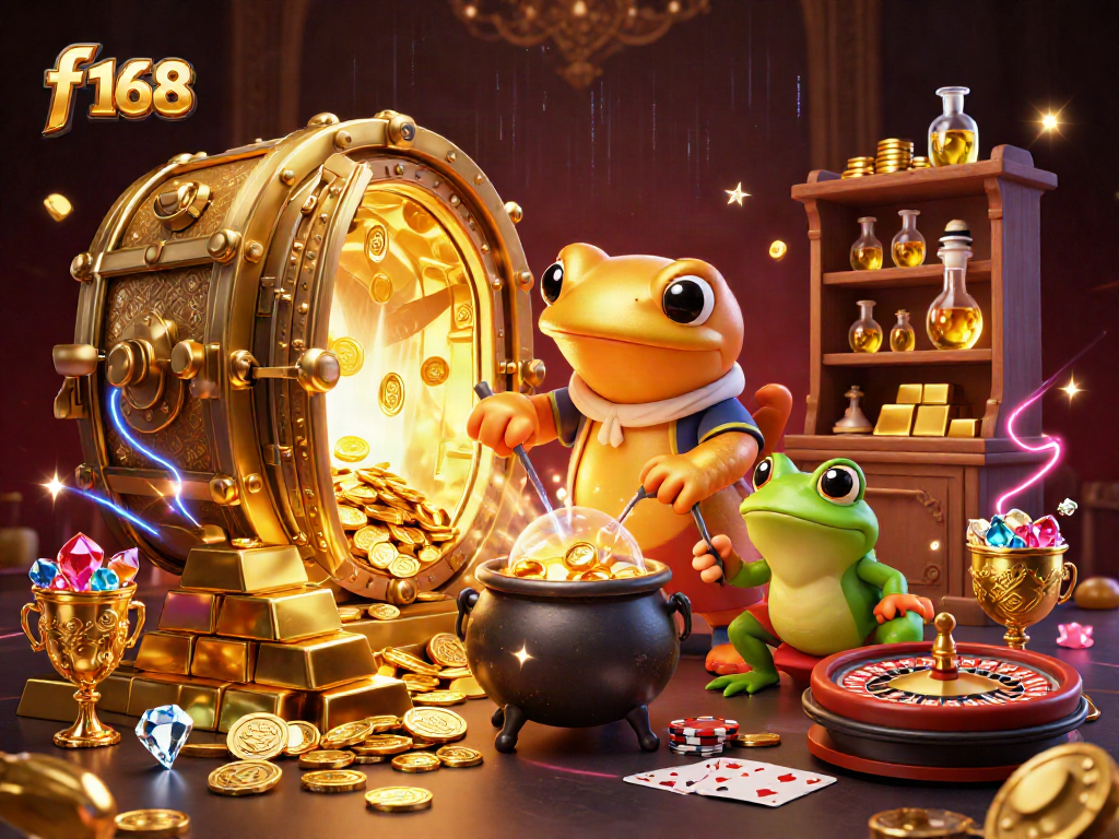 Experience rich gameplay with f 168 in a vibrant casino scene packed with gold and excitement.