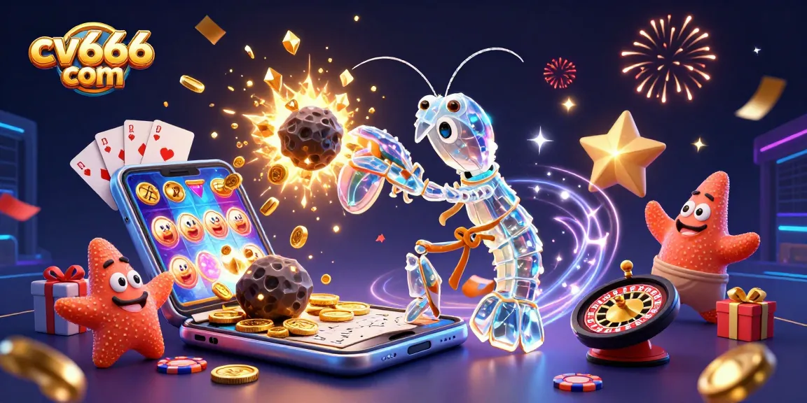 Engage in thrilling gaming with cv666 com as the mantis shrimp punches through treasure-filled asteroids.